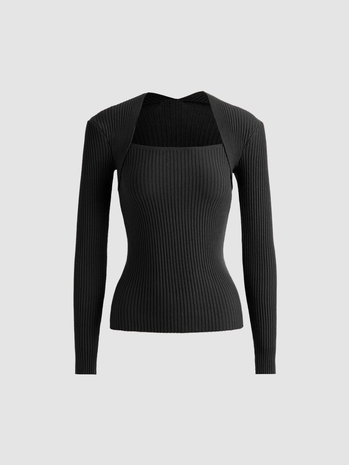 Bronsmönstrad stickad ribbad pullover