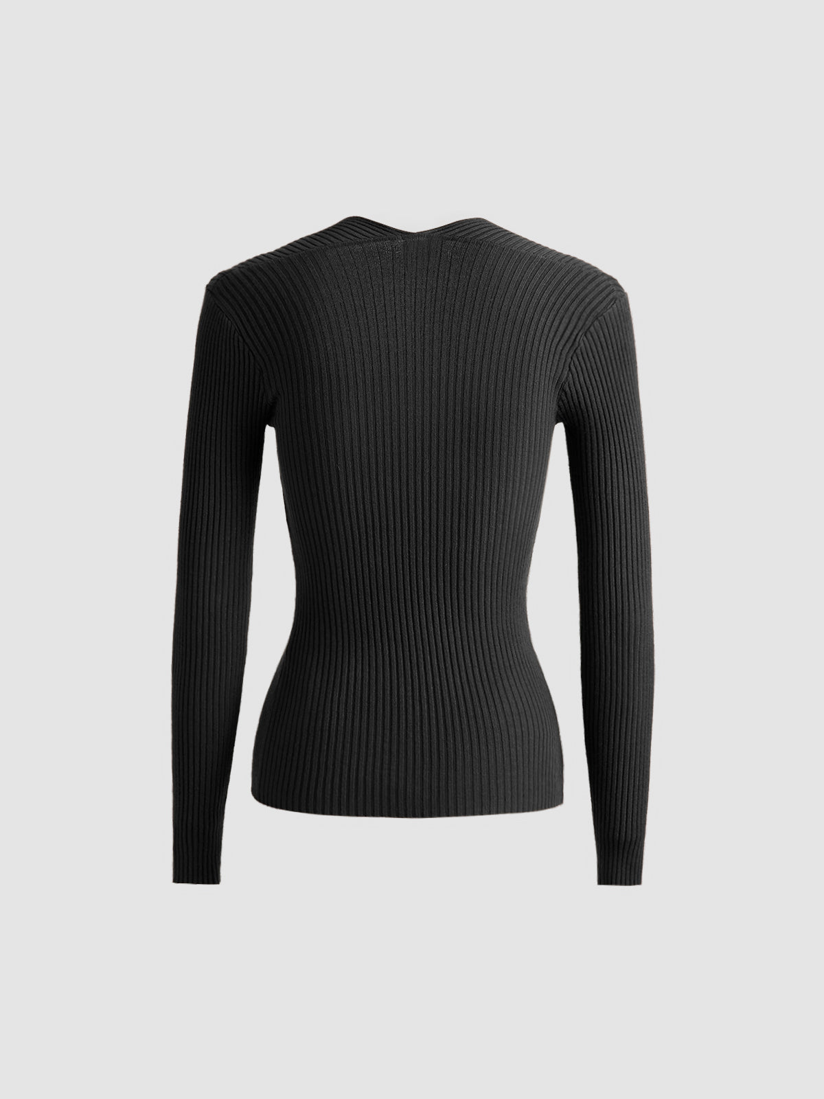 Bronsmönstrad stickad ribbad pullover