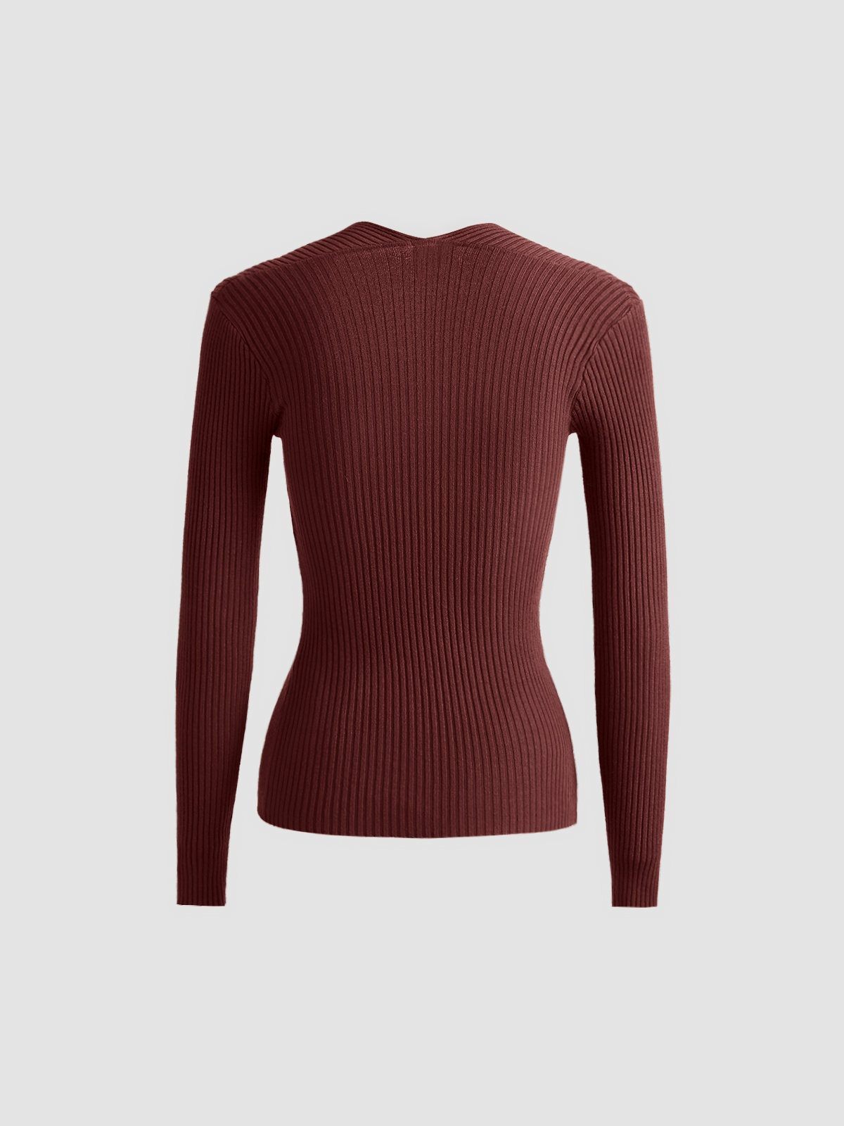 Bronsmönstrad stickad ribbad pullover