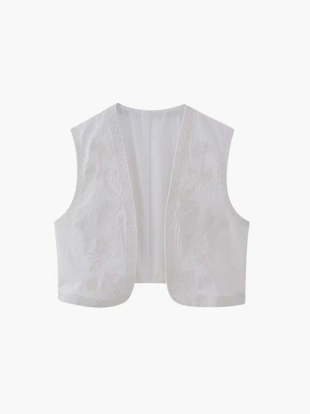 Broderad blommig väst