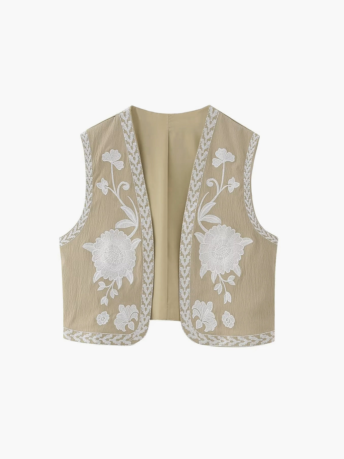 Broderad blommig väst