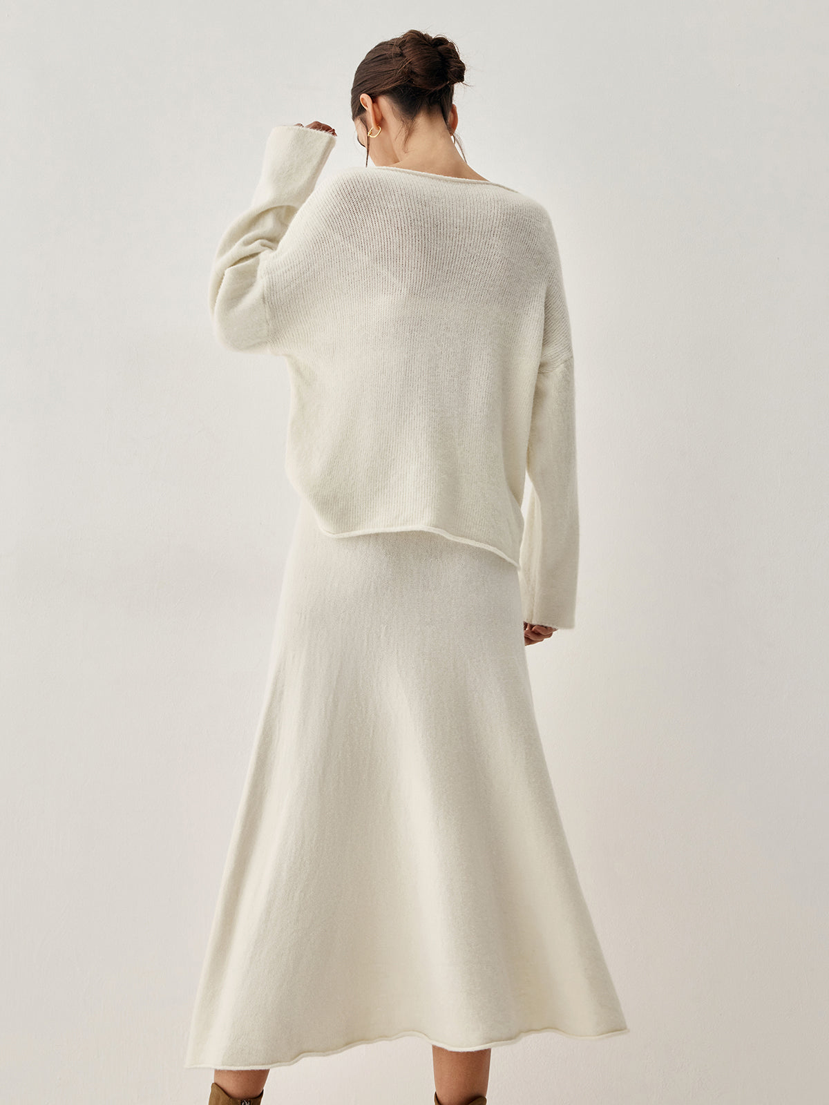 Oversize-Pullover, zweiteiliges Rock-Set
