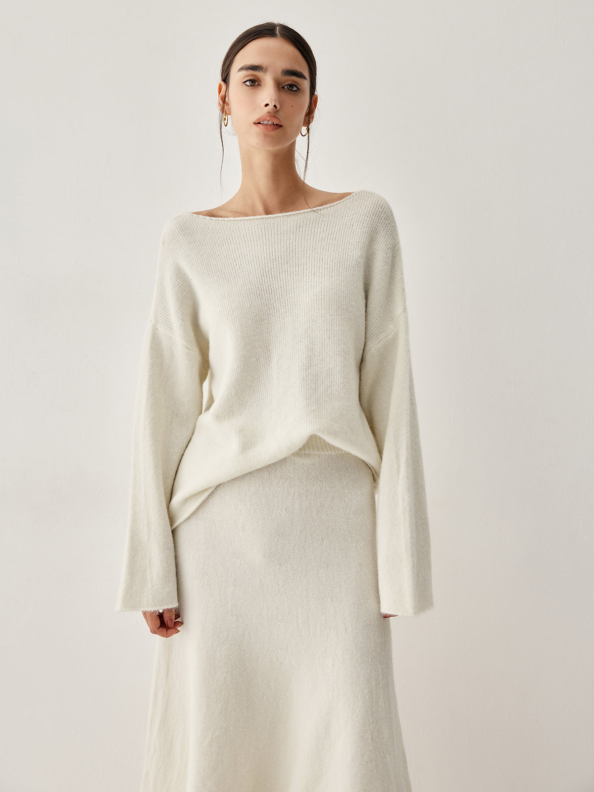 Oversize-Pullover, zweiteiliges Rock-Set
