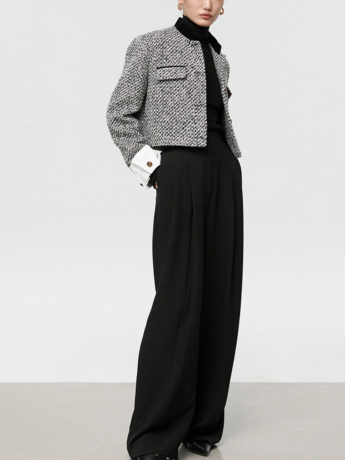 Tweed Bouclé Crop Kavaj