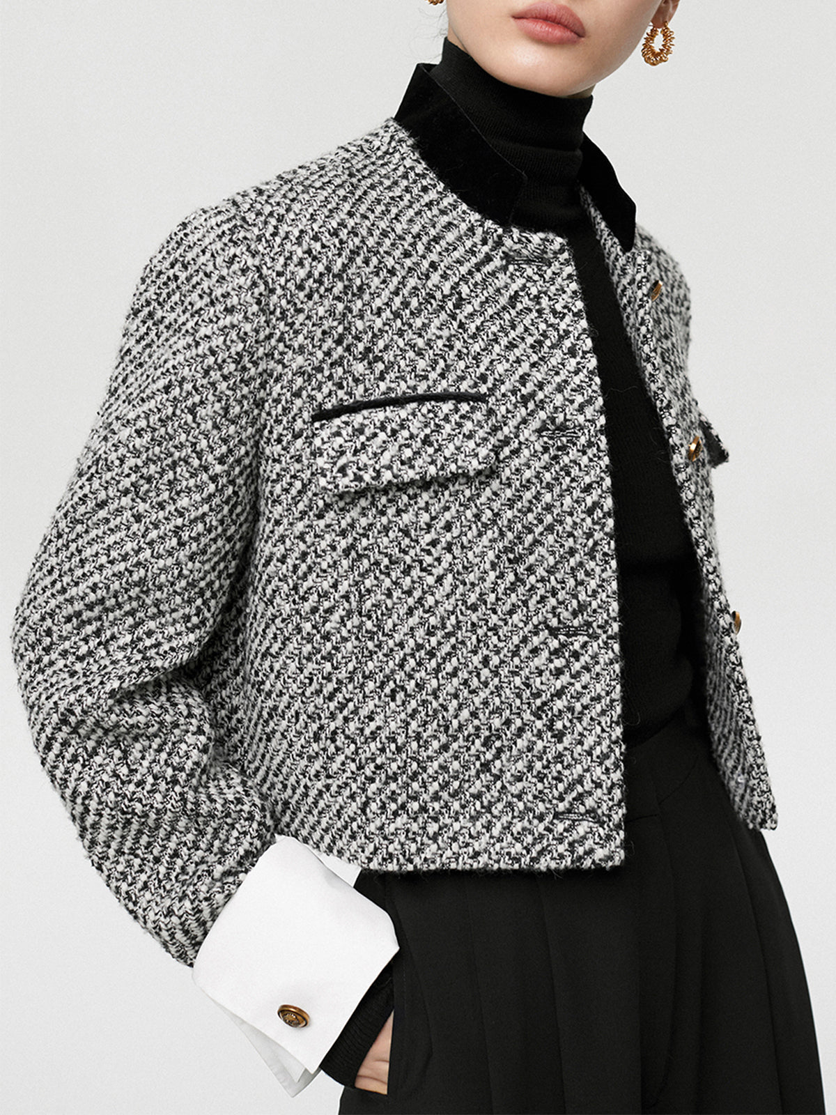 Tweed Bouclé Crop Kavaj
