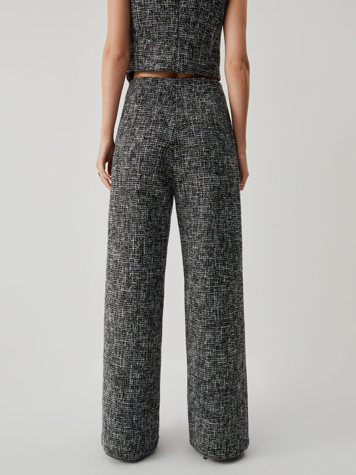 Old Money Tweed Raka Benfickor Byxor