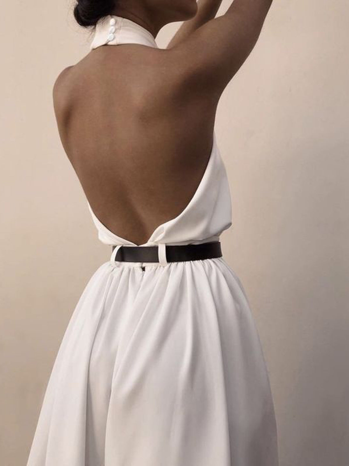 Criss Cross Halter Backless Jumpsuit Utan Bälte