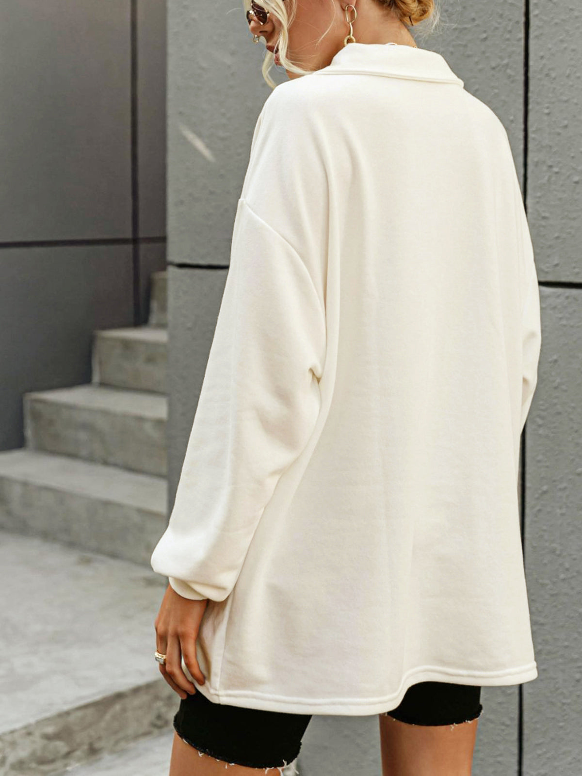 Oversize-Sweatshirt mit Kragen