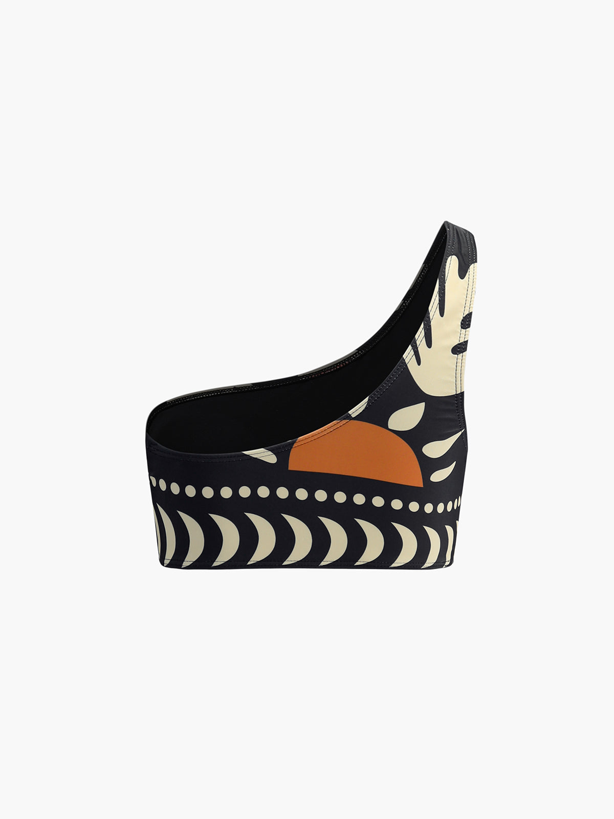 Bikini-Set mit asymmetrischem Ausschnitt und Vogel-Print