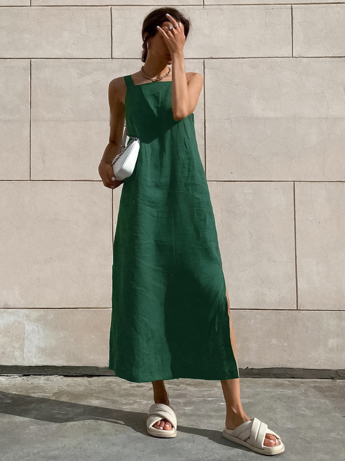 Minimalism – Langes Camisole-Kleid aus Baumwolle