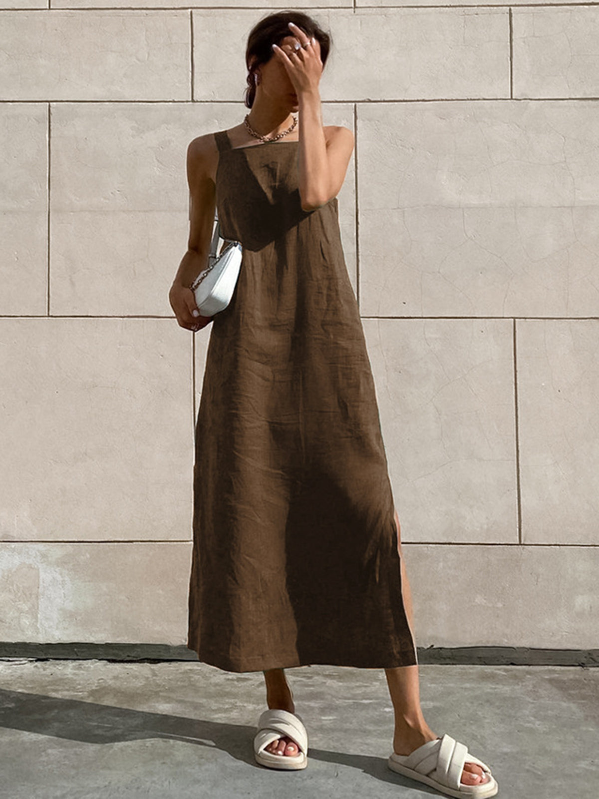 Minimalism – Langes Camisole-Kleid aus Baumwolle
