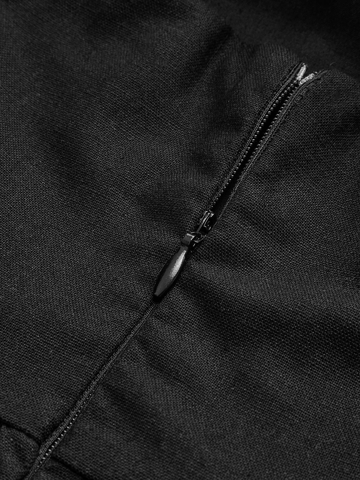 Langes Neckholder-Kleid in A-Linie aus Baumwolle und Leinen