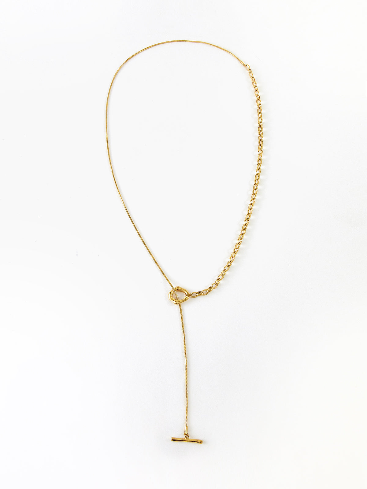 Goldene Lariat Y-Halskette