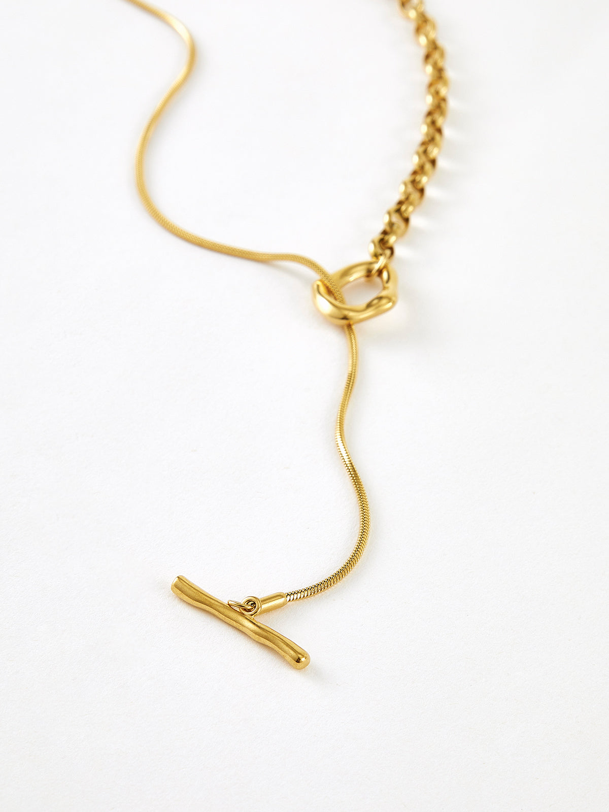 Goldene Lariat Y-Halskette