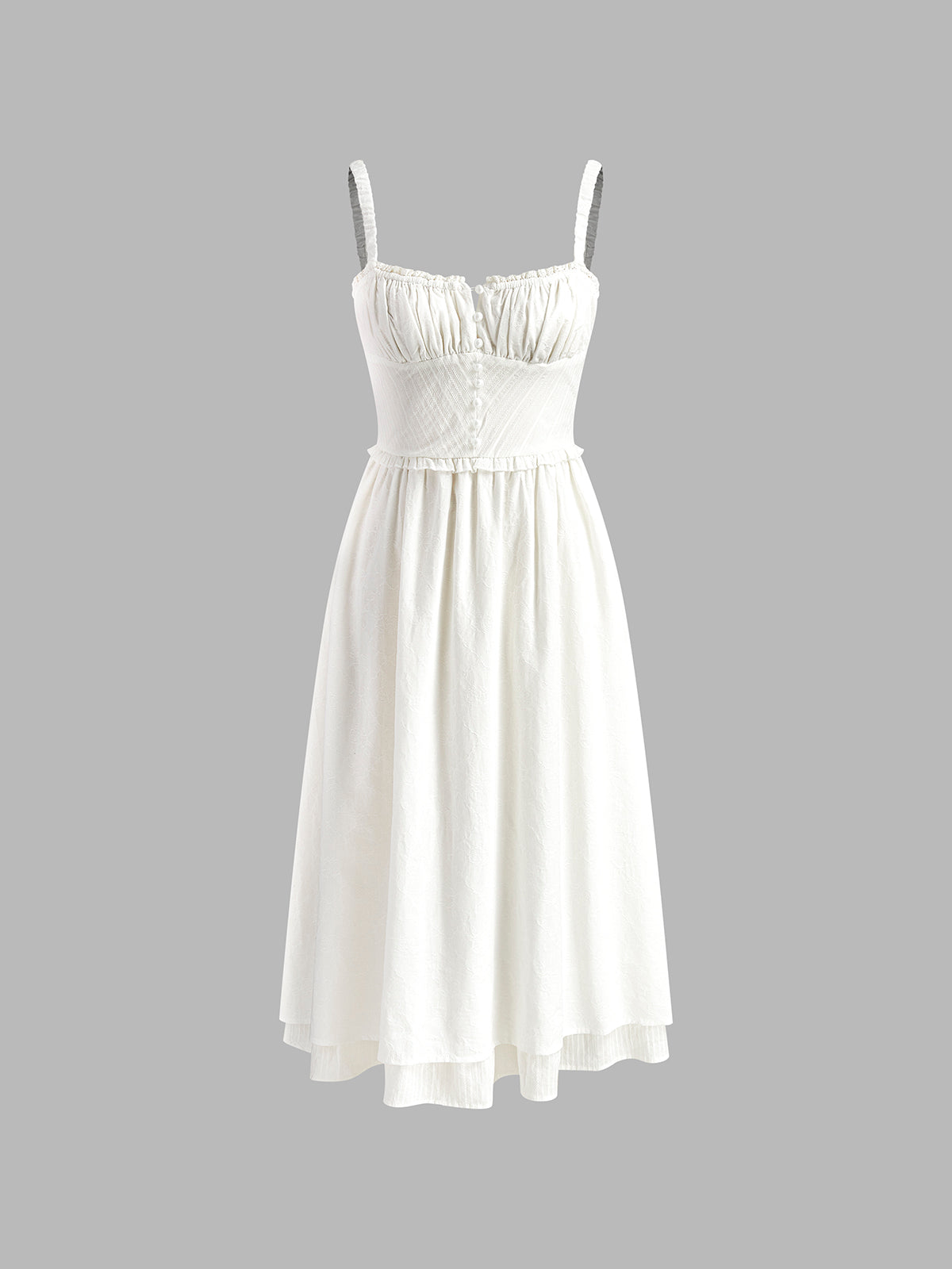 Schlichtes Camisole-Midikleid mit Rüschensaum