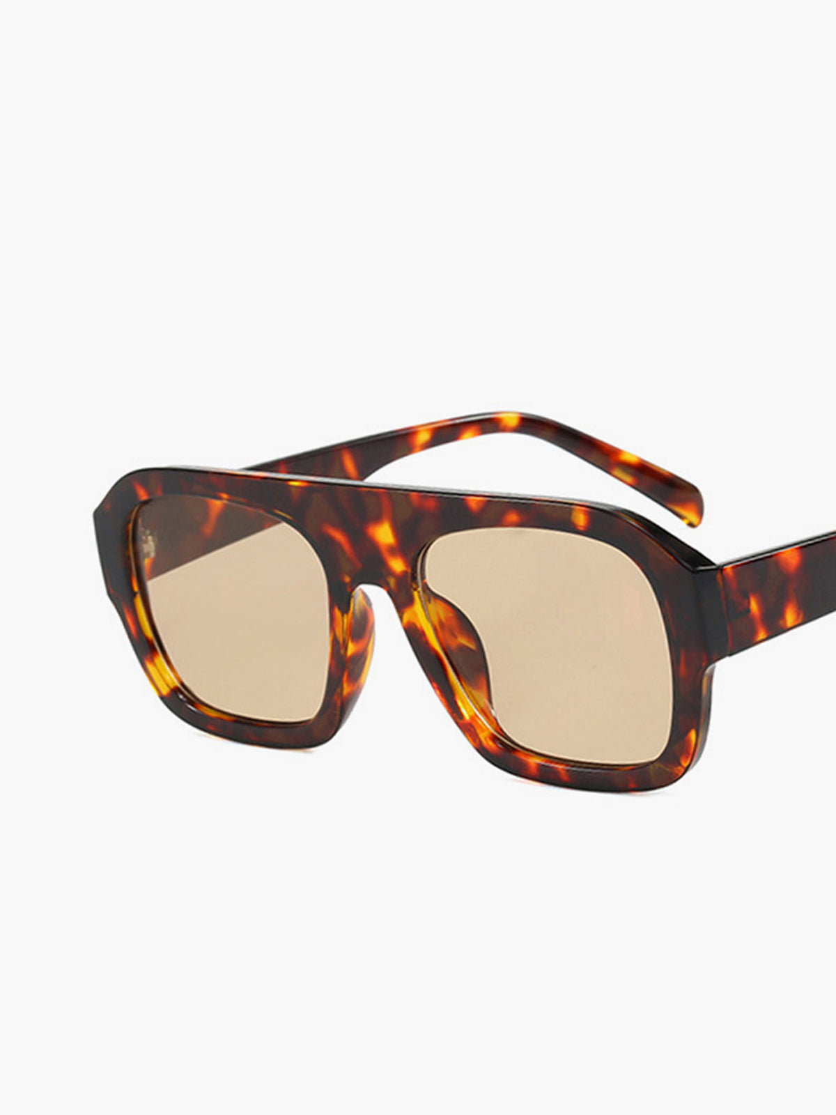 Eckige Sonnenbrille mit Leopardenmuster