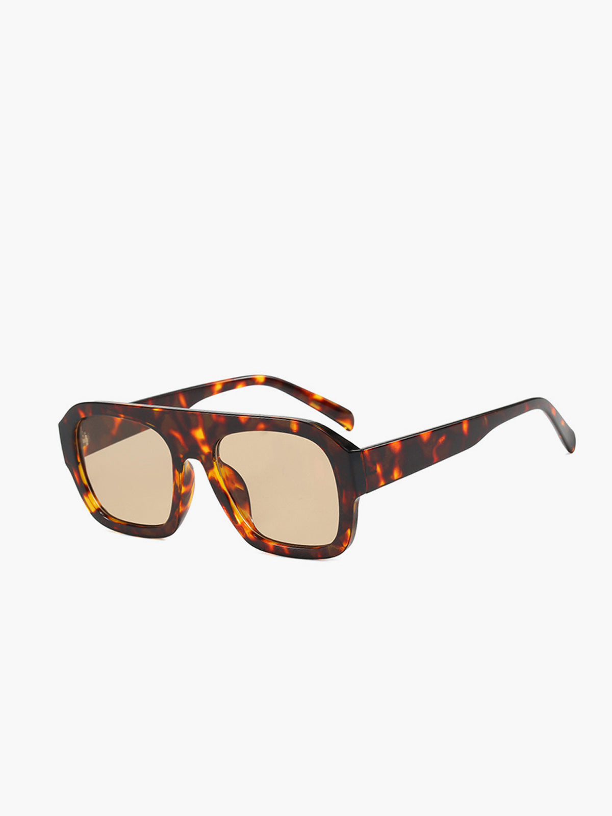 Eckige Sonnenbrille mit Leopardenmuster
