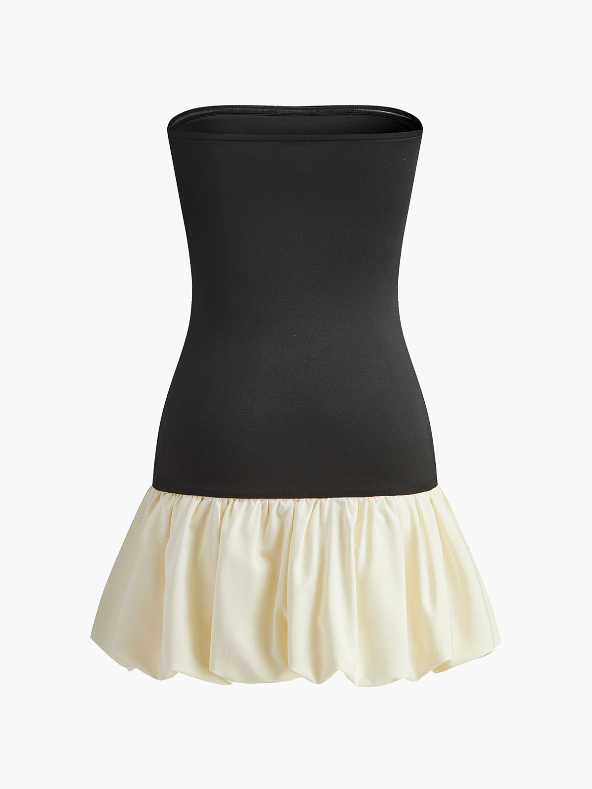 Zweifarbiges Schlauchkleid mit Knospentaille