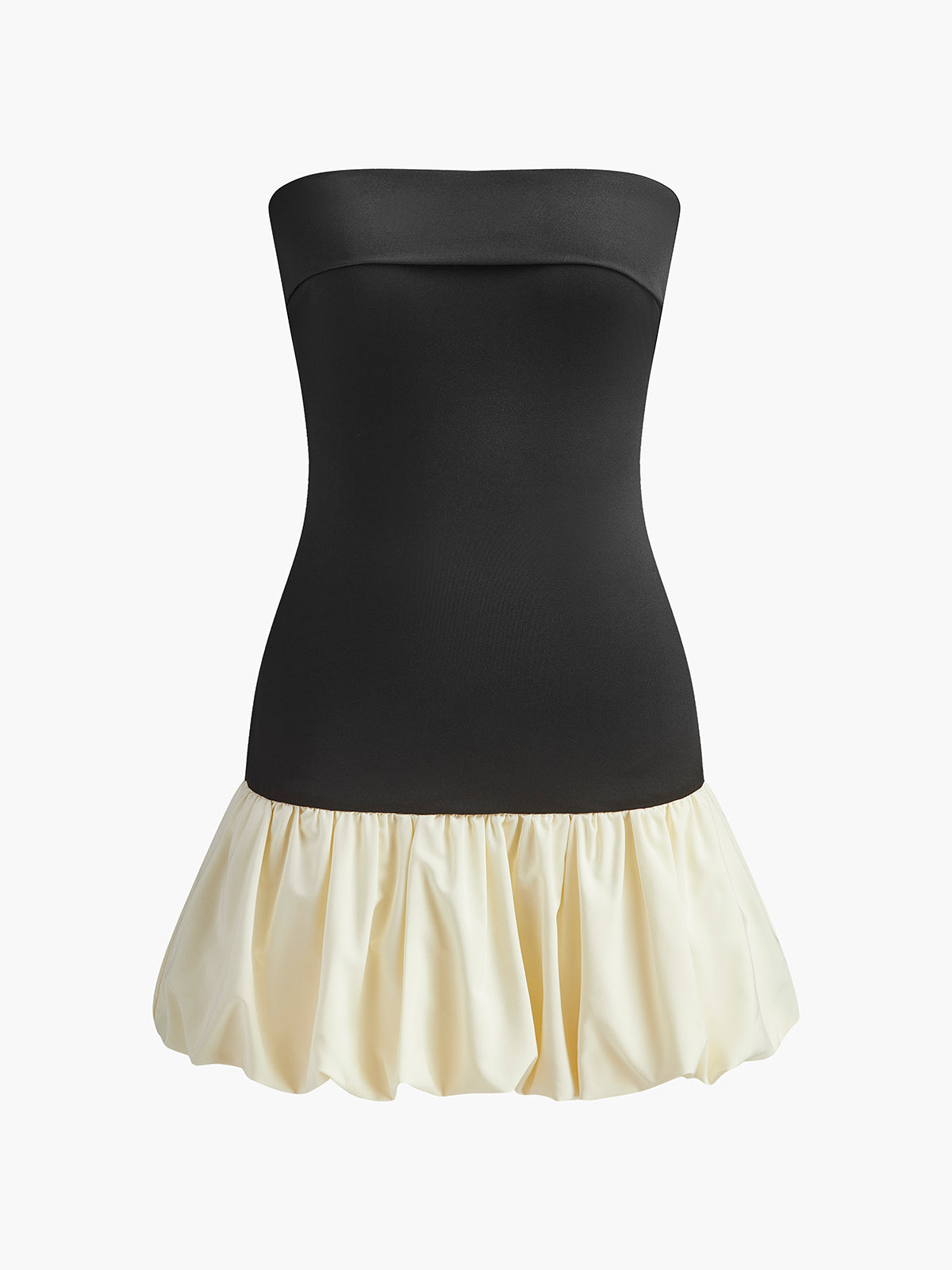 Zweifarbiges Schlauchkleid mit Knospentaille
