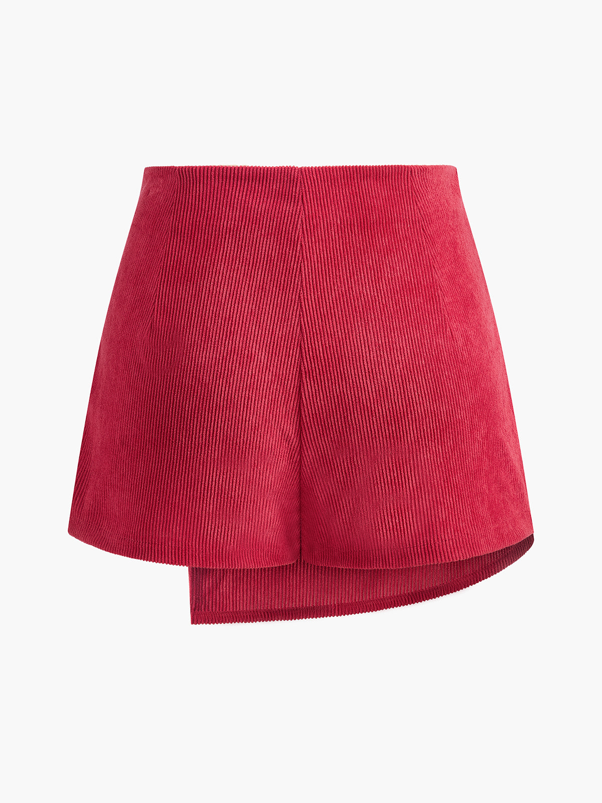 Cord-Skort mit Reißverschluss und Knopfdekor