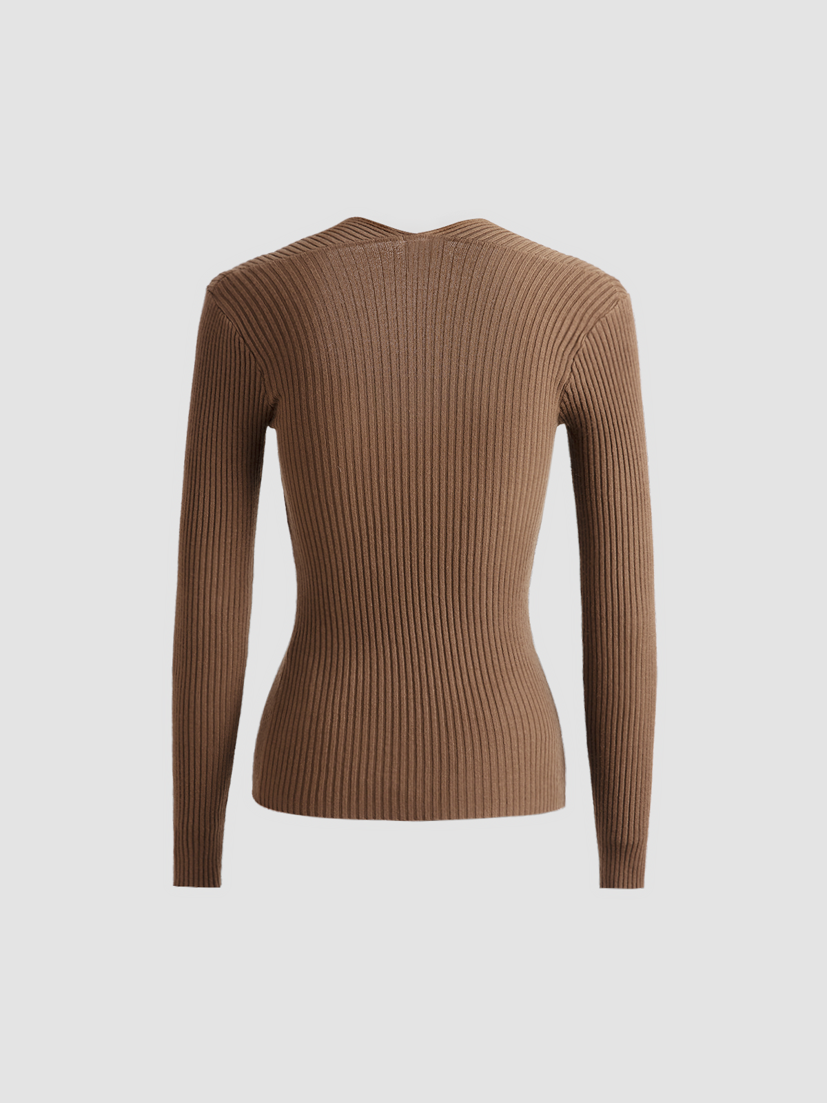 Bronsmönstrad stickad ribbad pullover