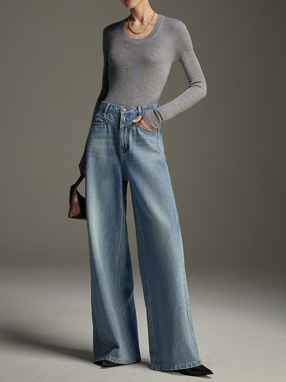 Jeans mit weitem Bein