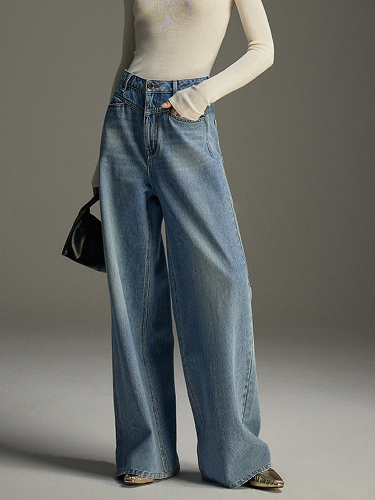Jeans mit weitem Bein