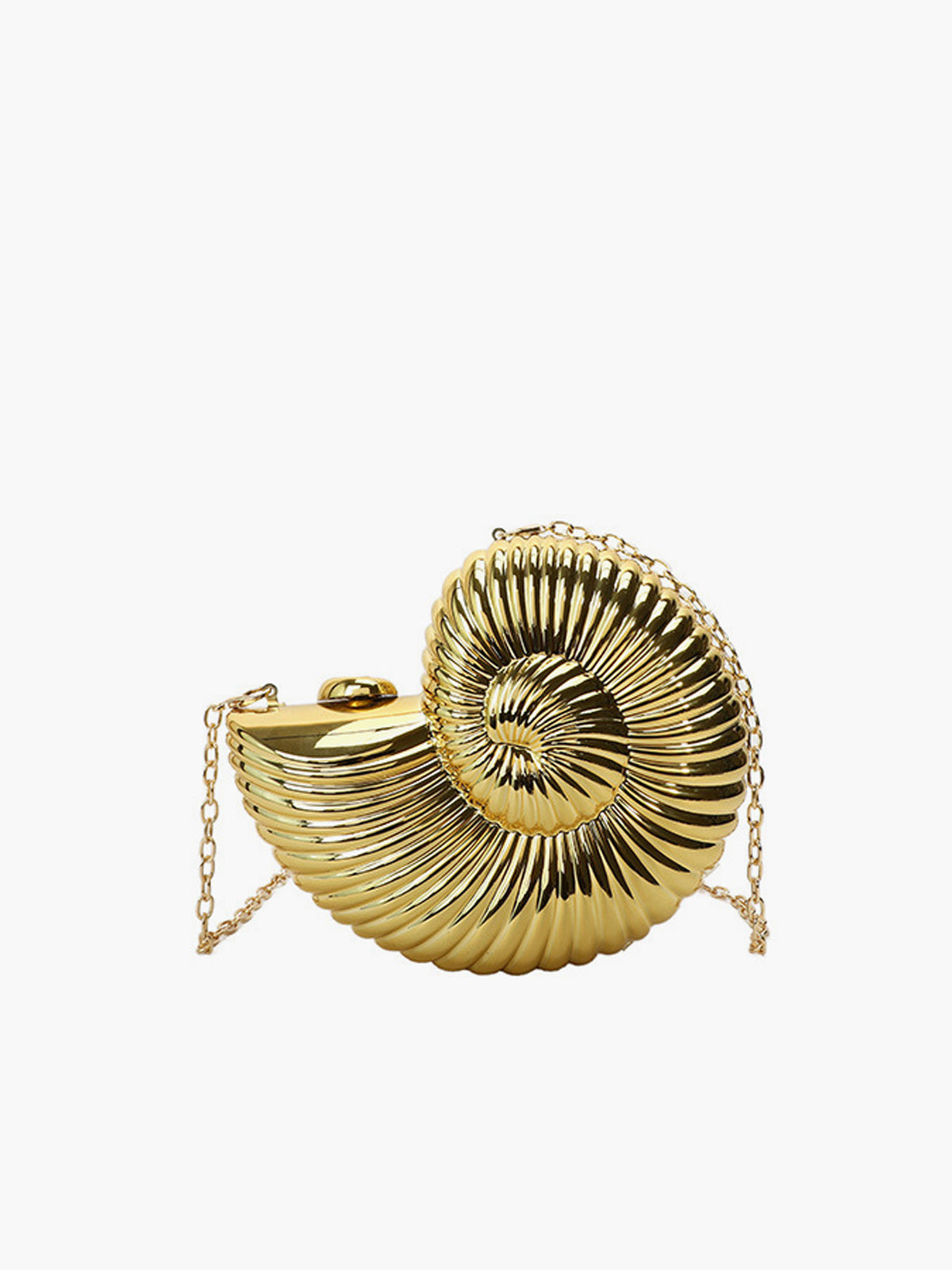 Goldene Spiralmuscheltasche