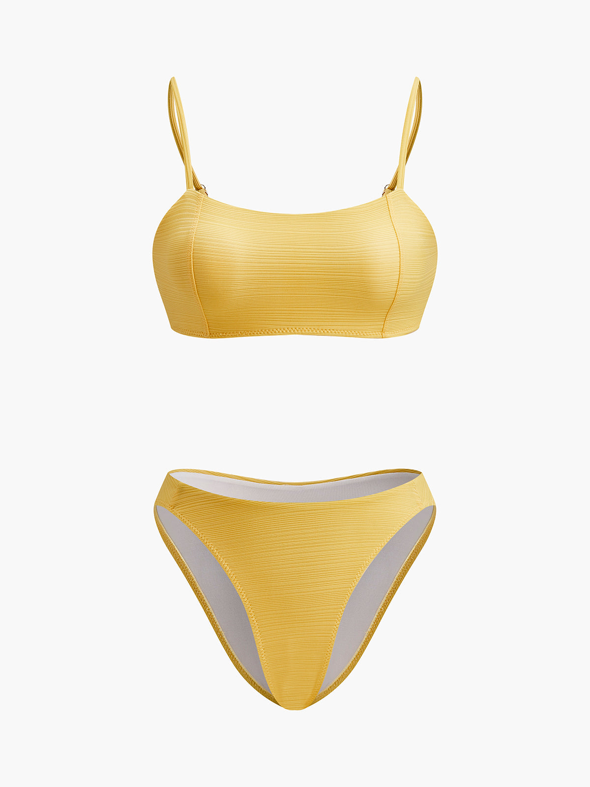 Bikiniset med rund halsringning och textur