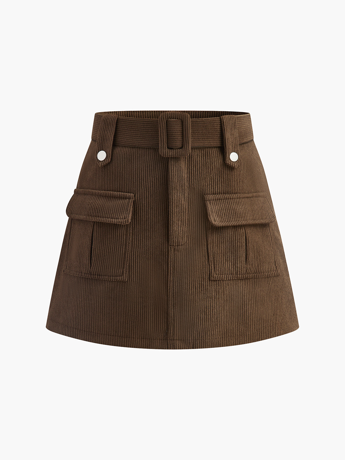 Cord-Skort mit Taschen und Gürtel