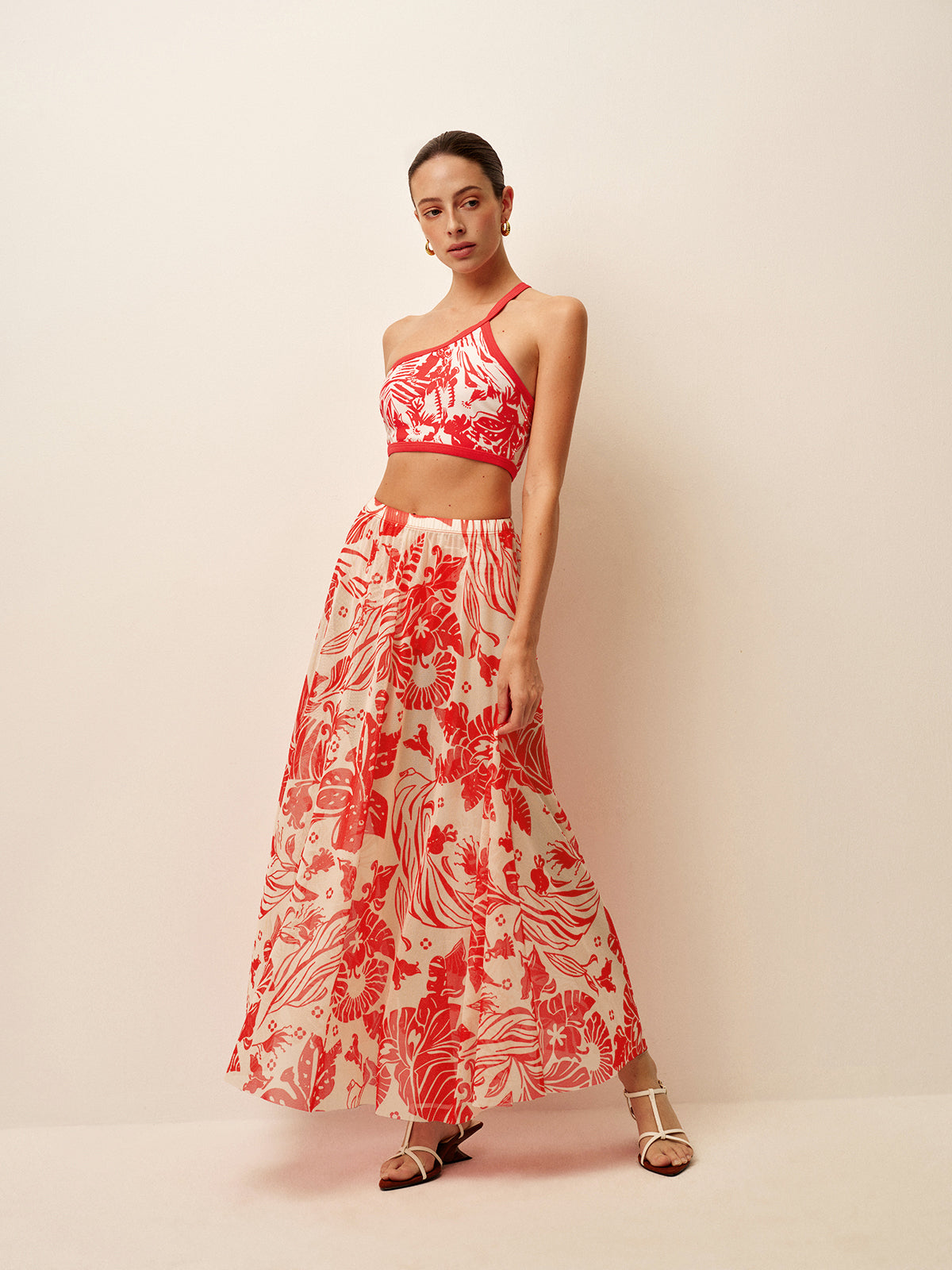 Mesh Printed Cover-up kjol