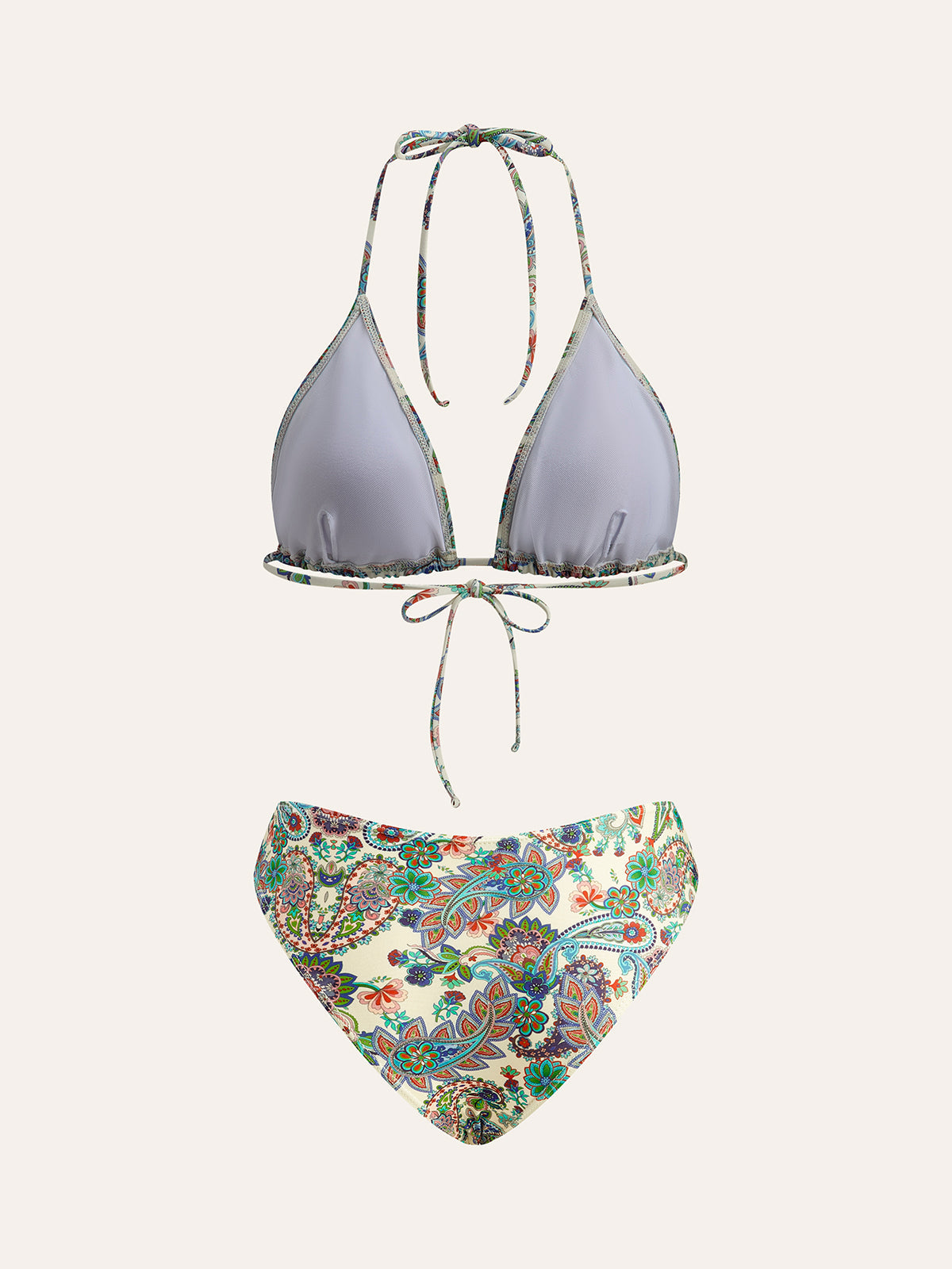 Bikiniset med knytband och paisleymönster