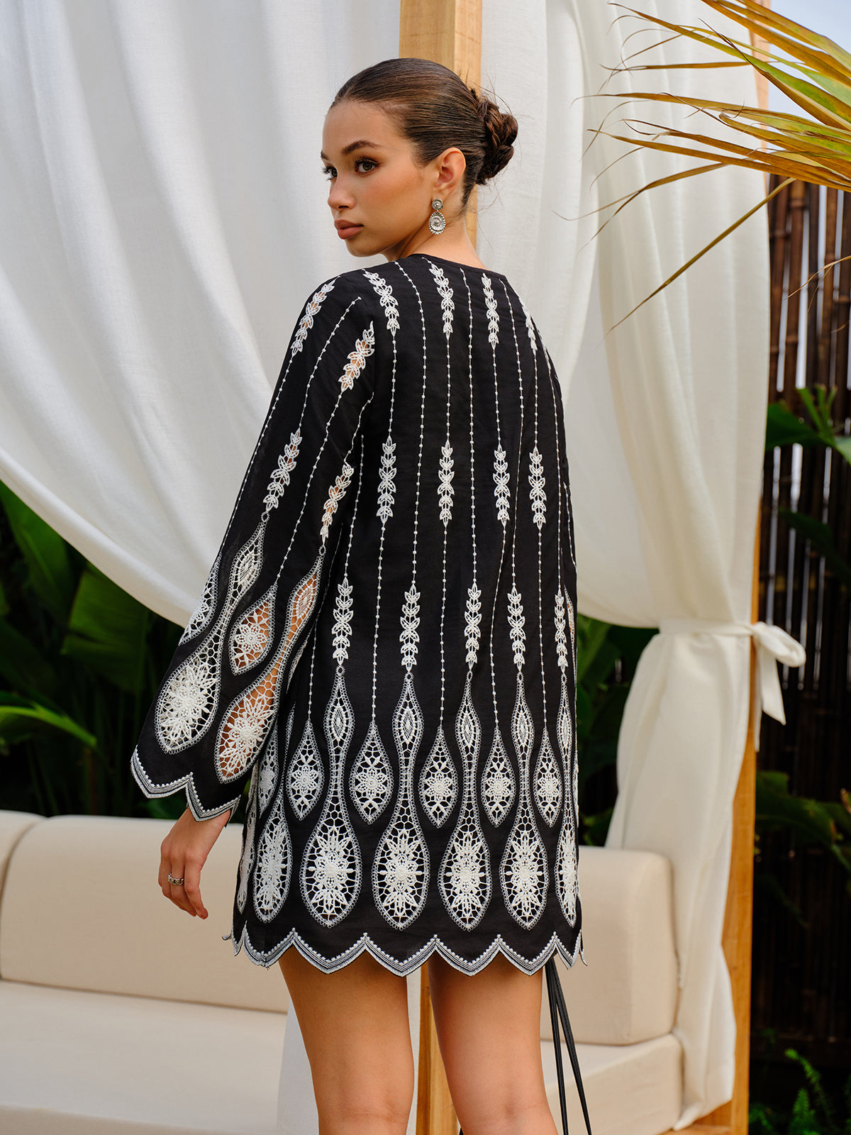 Besticktes Boho-A-Linien-Kleid