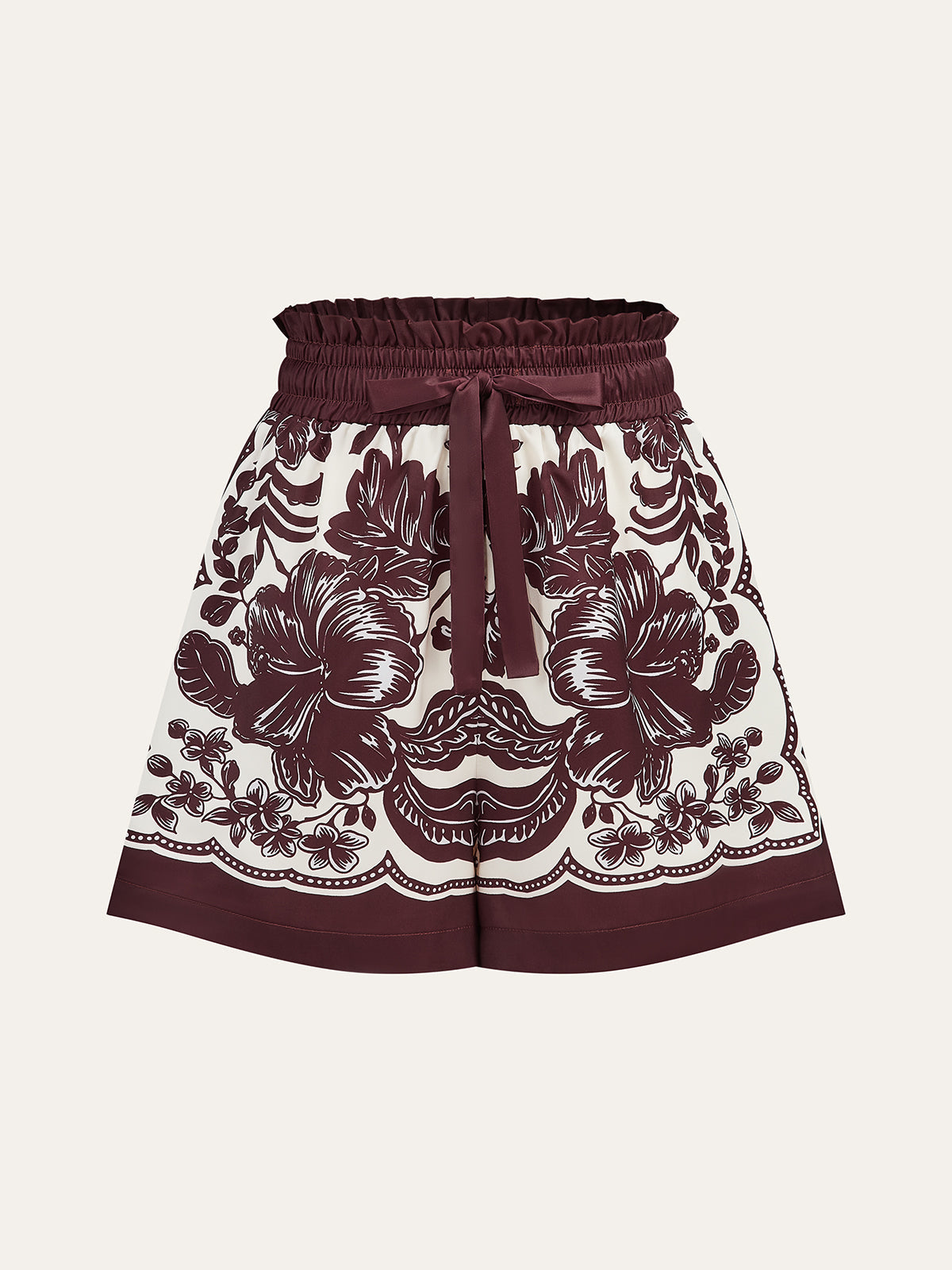 Shorts mit Blumenmuster und elastischem Bund