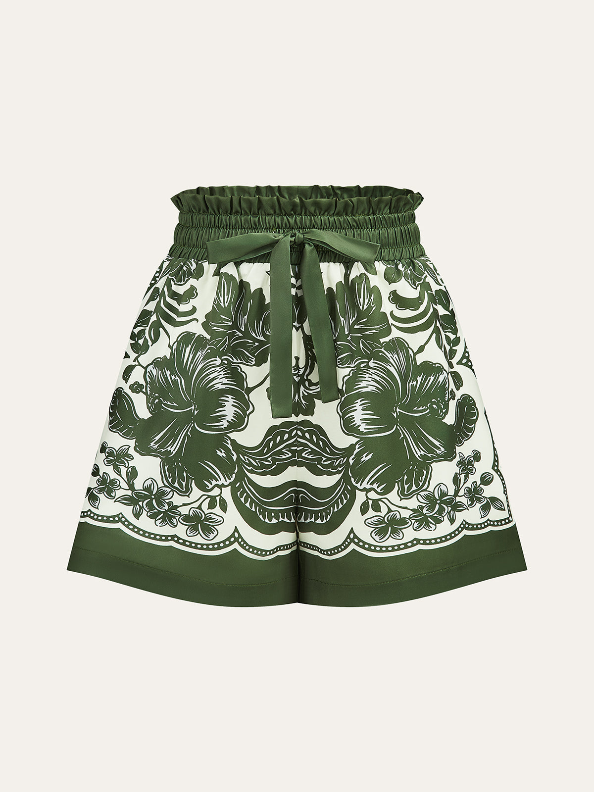Shorts mit Blumenmuster und elastischem Bund
