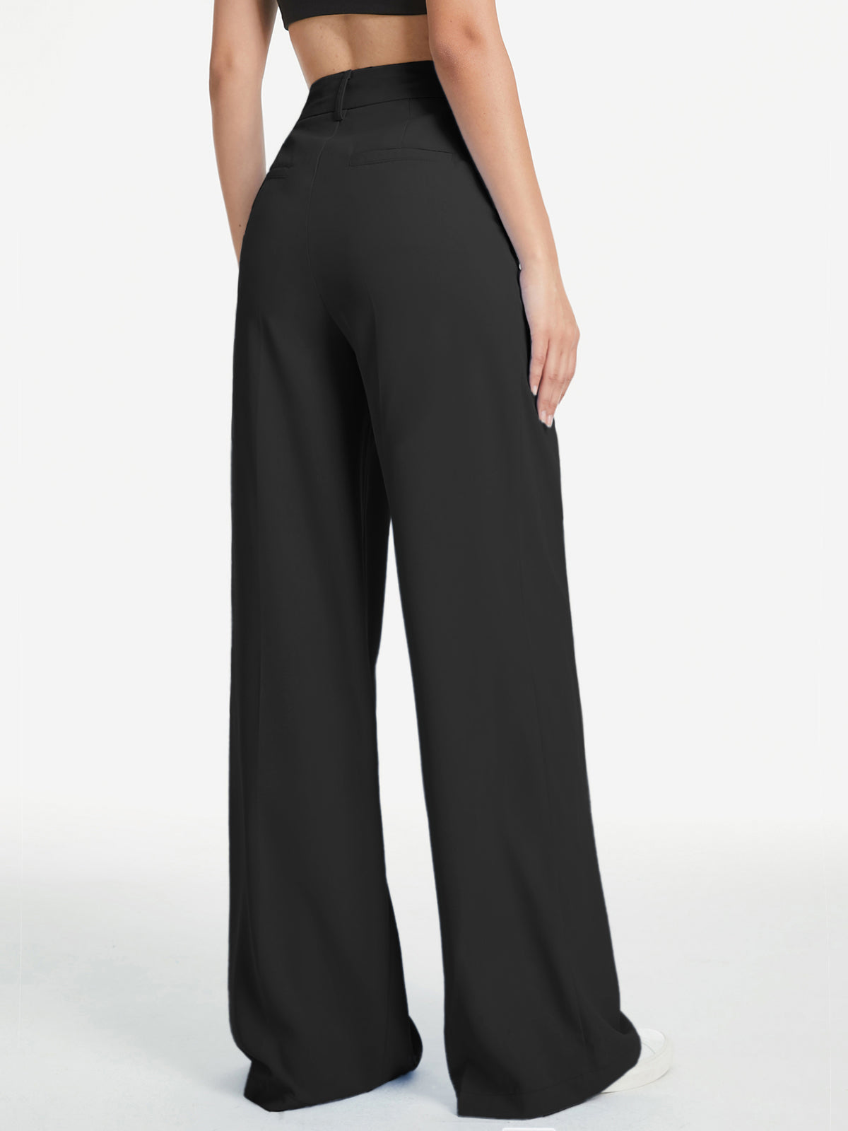 Hose mit hoher Taille und weitem Bein und lockerer Passform 