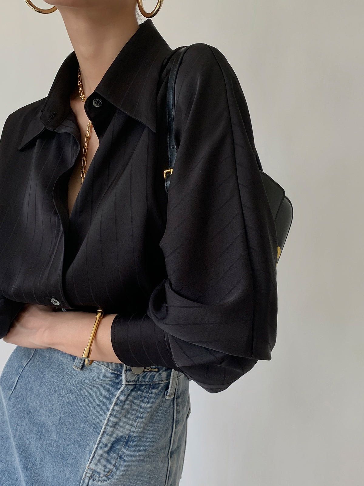 Charlotte Oversized Skjorta Med Knappar Och Krage 