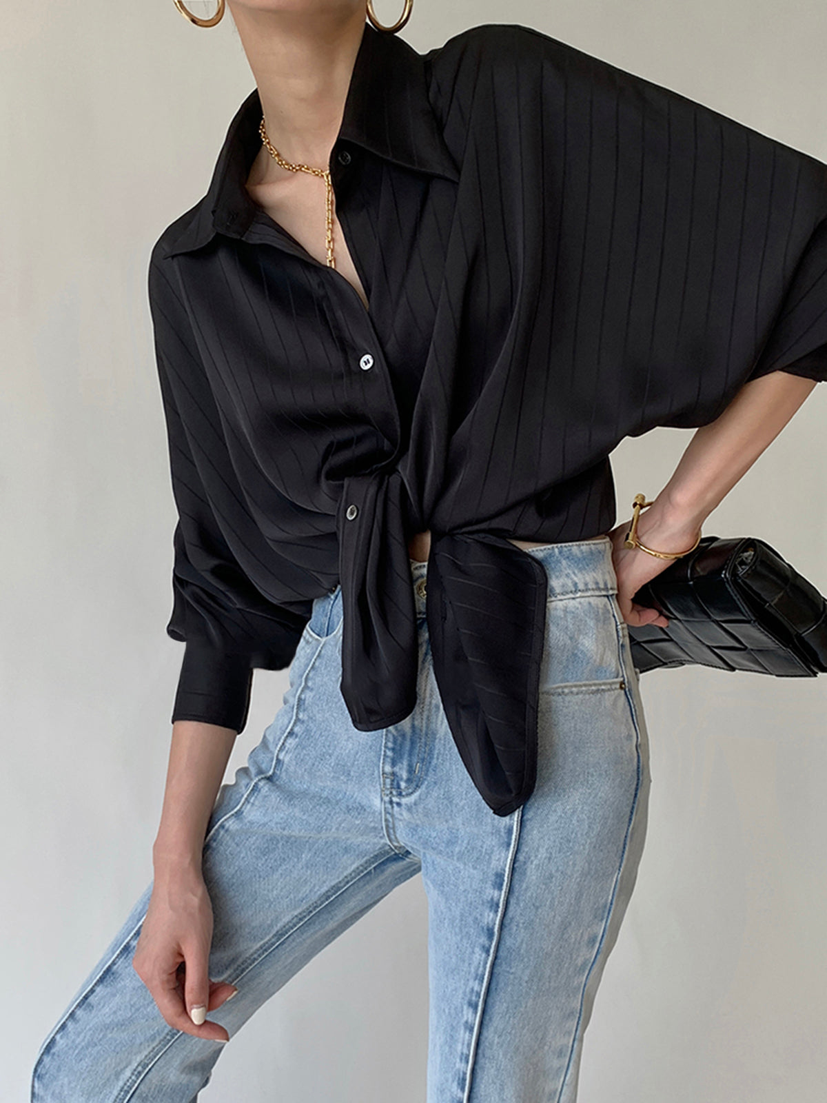 Charlotte Oversized Skjorta Med Knappar Och Krage 