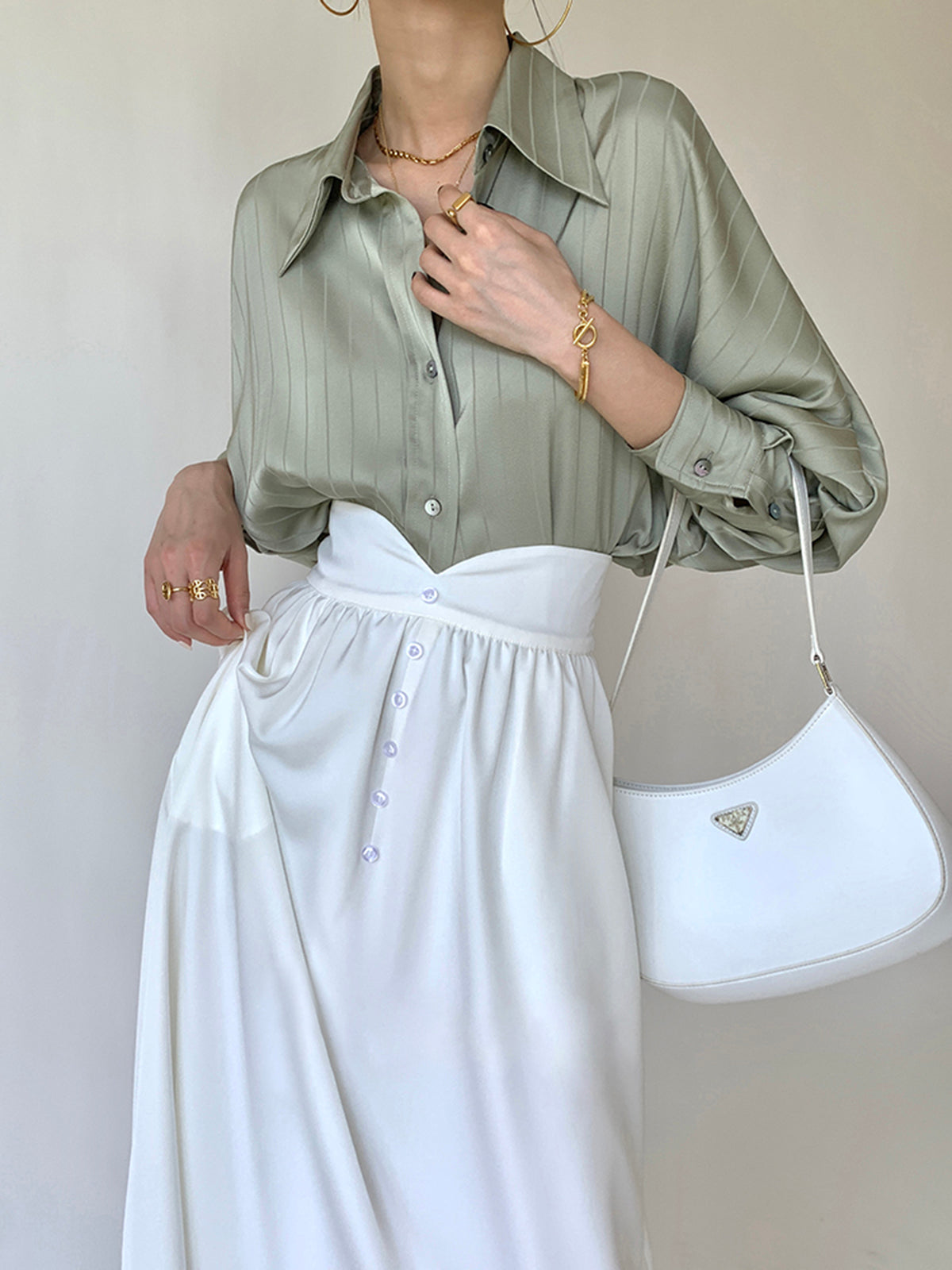 Charlotte Oversized Skjorta Med Knappar Och Krage 