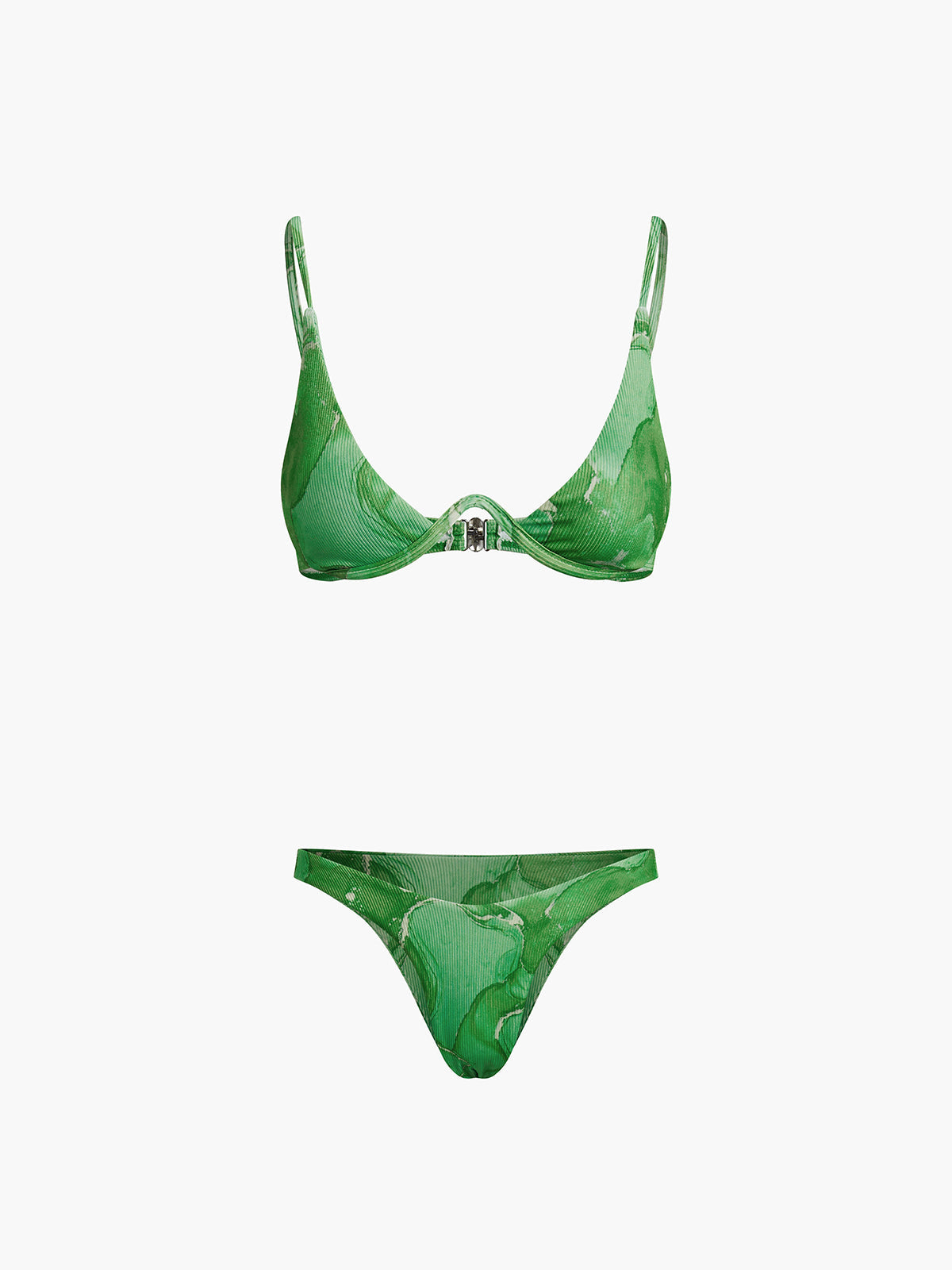 Spring Flames Mesh Dreiteiliger Bikini-Badeanzug 