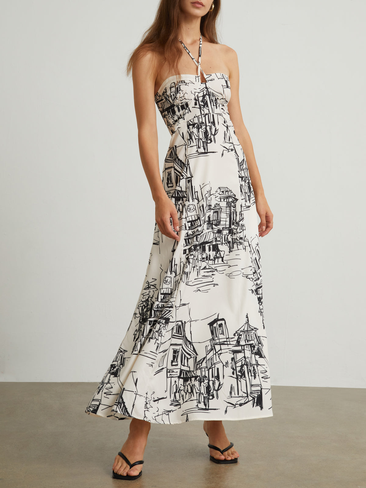 Paris Street Langes Neckholder-Kleid 