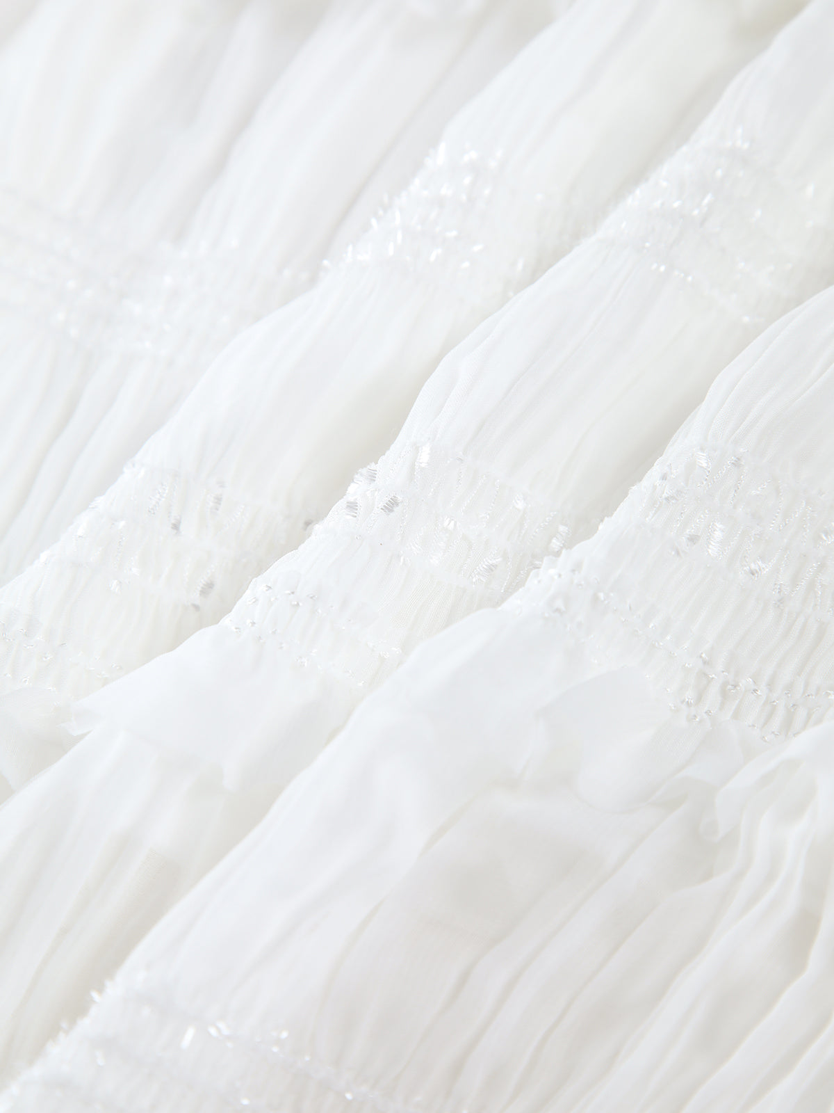 Ägäisches Midikleid mit Rüschen und Reißverschluss 