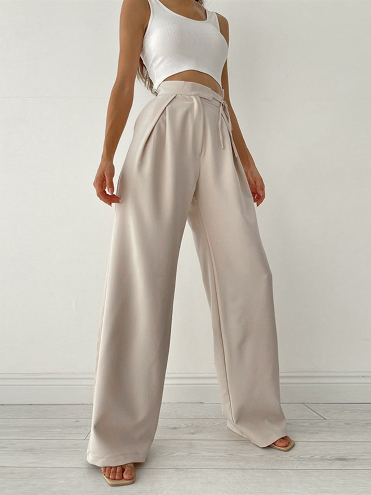 Palazzo Knitted Wide Leg Dress Pants 