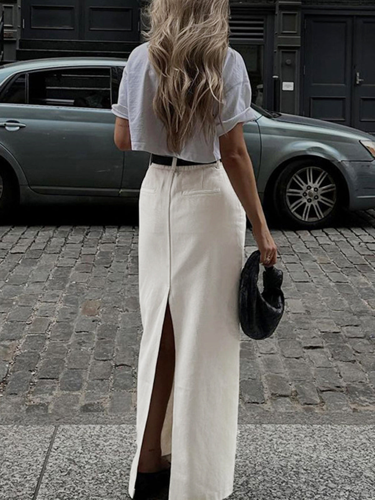 Parisisk maxikjol med slits 