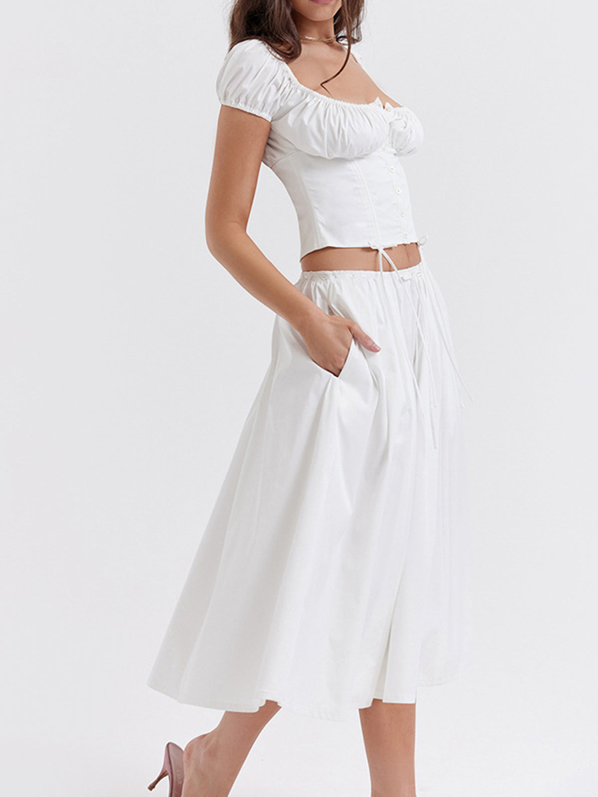 Cowgirl Aesthetics Halvtransparent maxikjol med dragkedja 