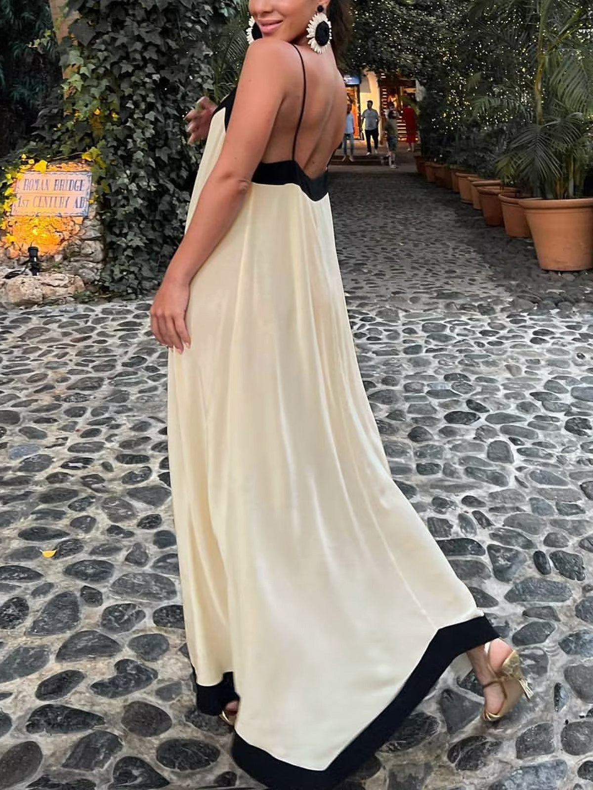 Sicily Old Money Aesthetics – Langes Slip-Kleid 