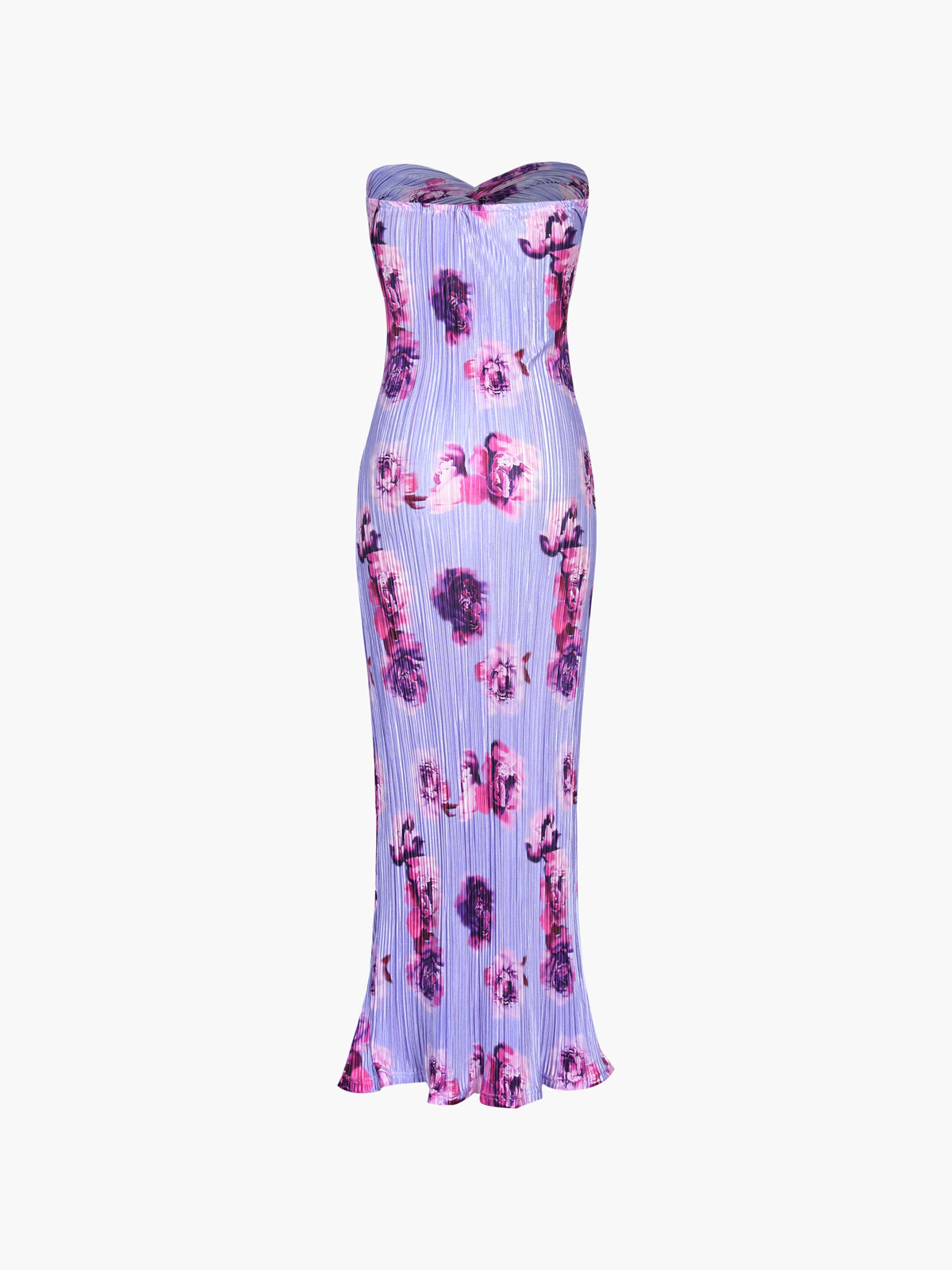 Langes, plissiertes Tube-Kleid mit Twist-Muster 