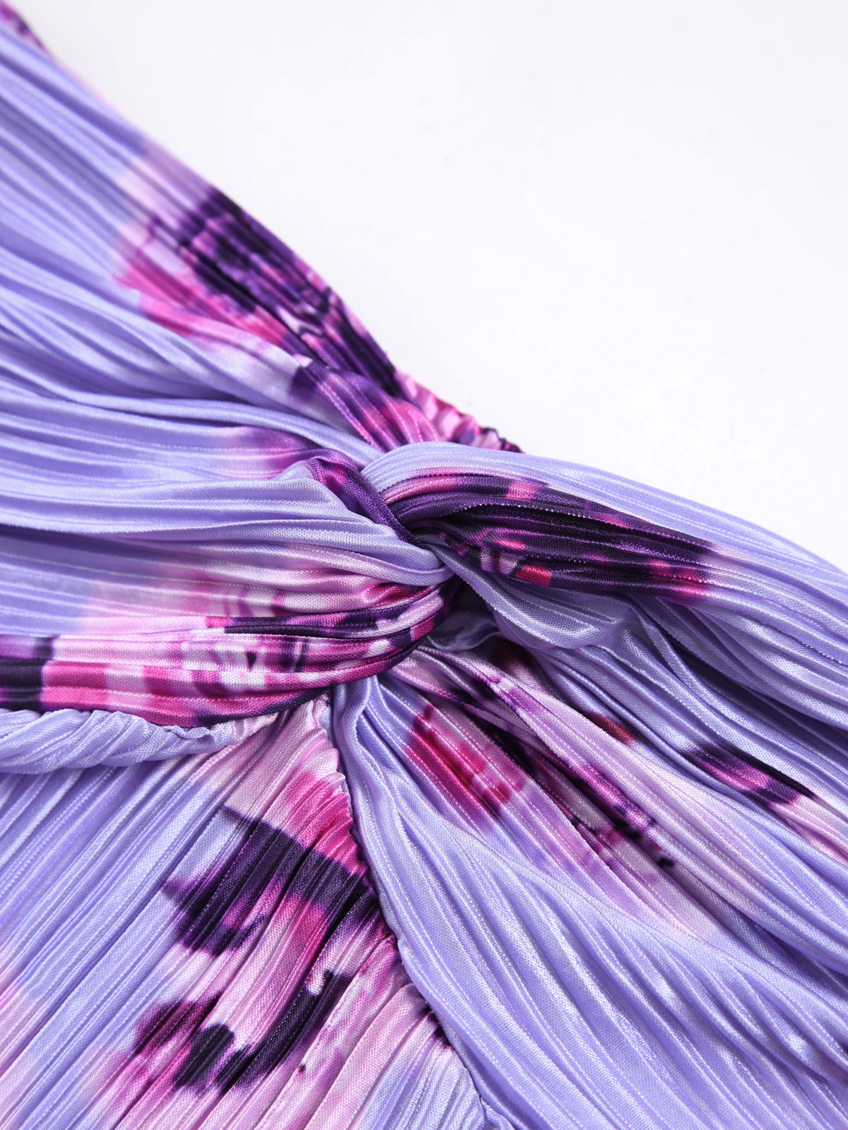Langes, plissiertes Tube-Kleid mit Twist-Muster 