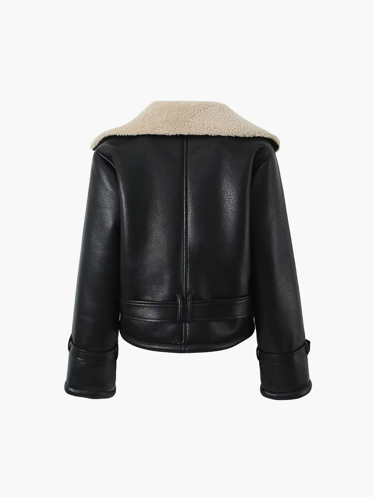 Too Blessed Sherpafodrad Shearling Läderflygjacka 