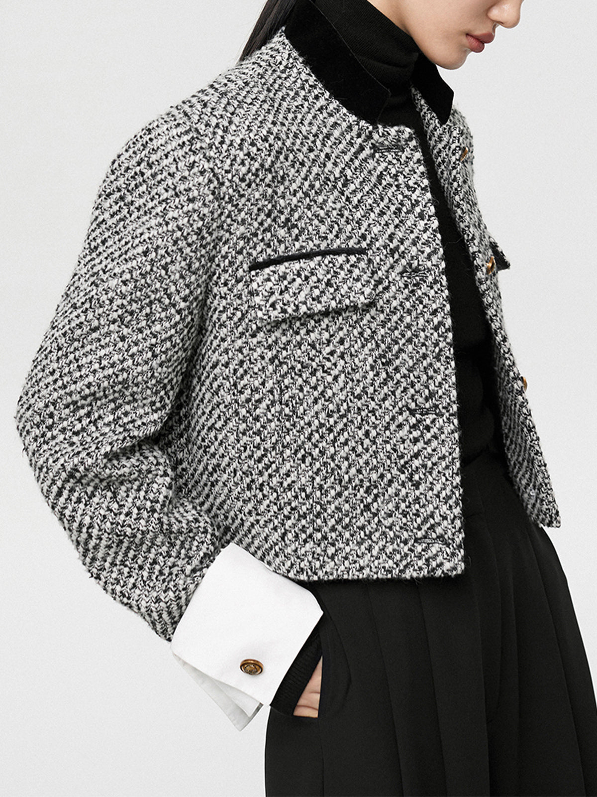 Tweed Bouclé Crop Kavaj 